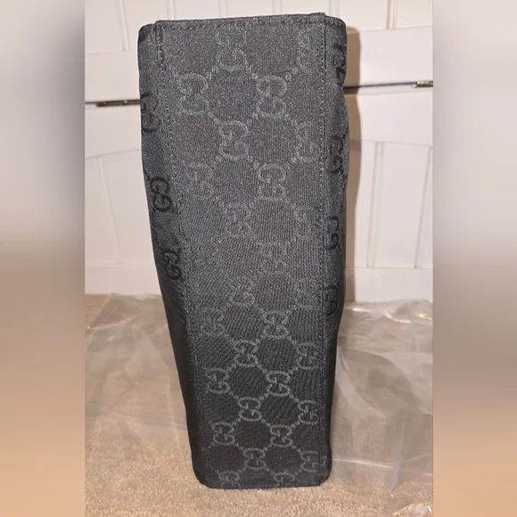 Gucci Bamboo Top Handle Tote โ Black GG Canvas โ Rare & Iconic - Picture 5 of 12